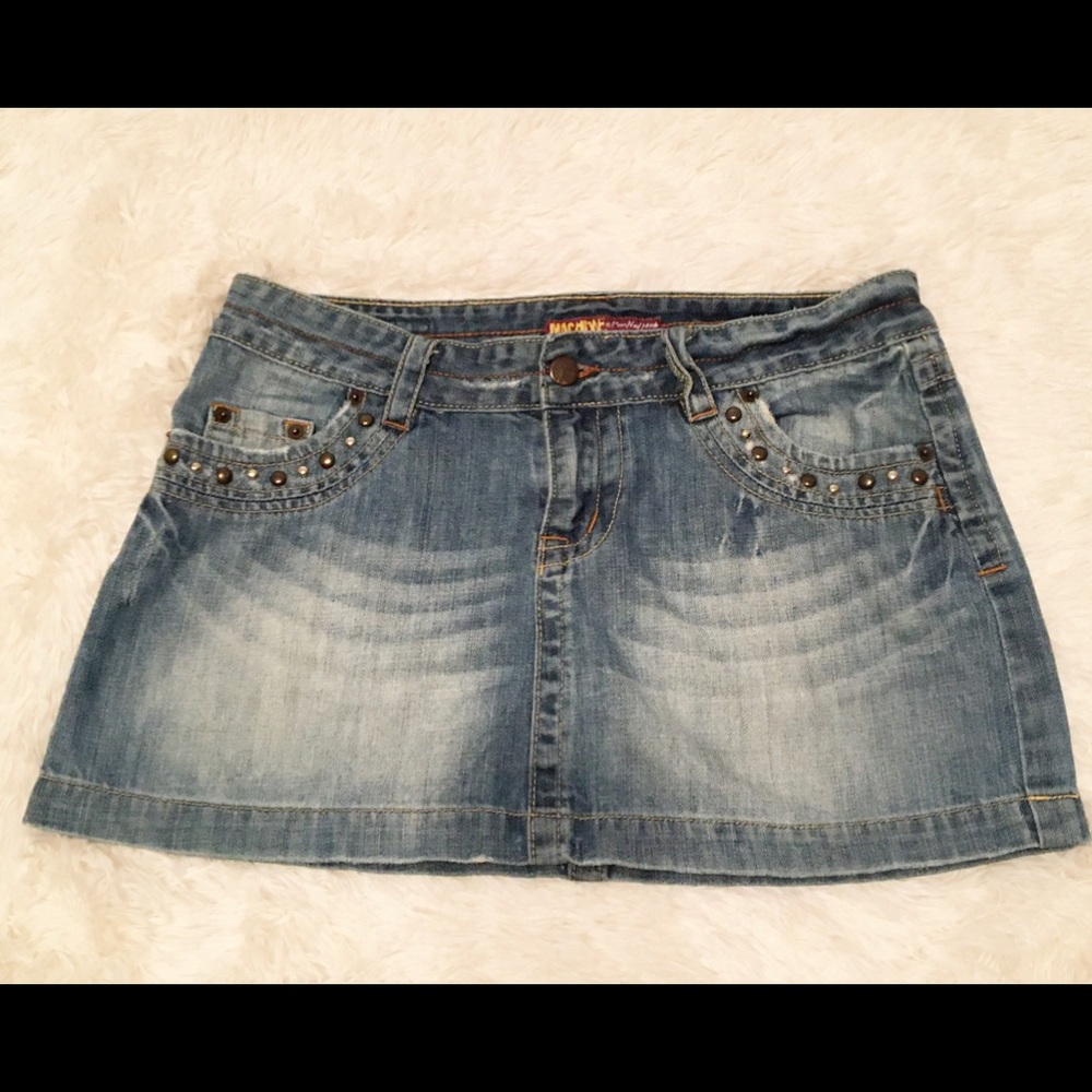 Machine Jeans Distressed Denim Skirt -Size M